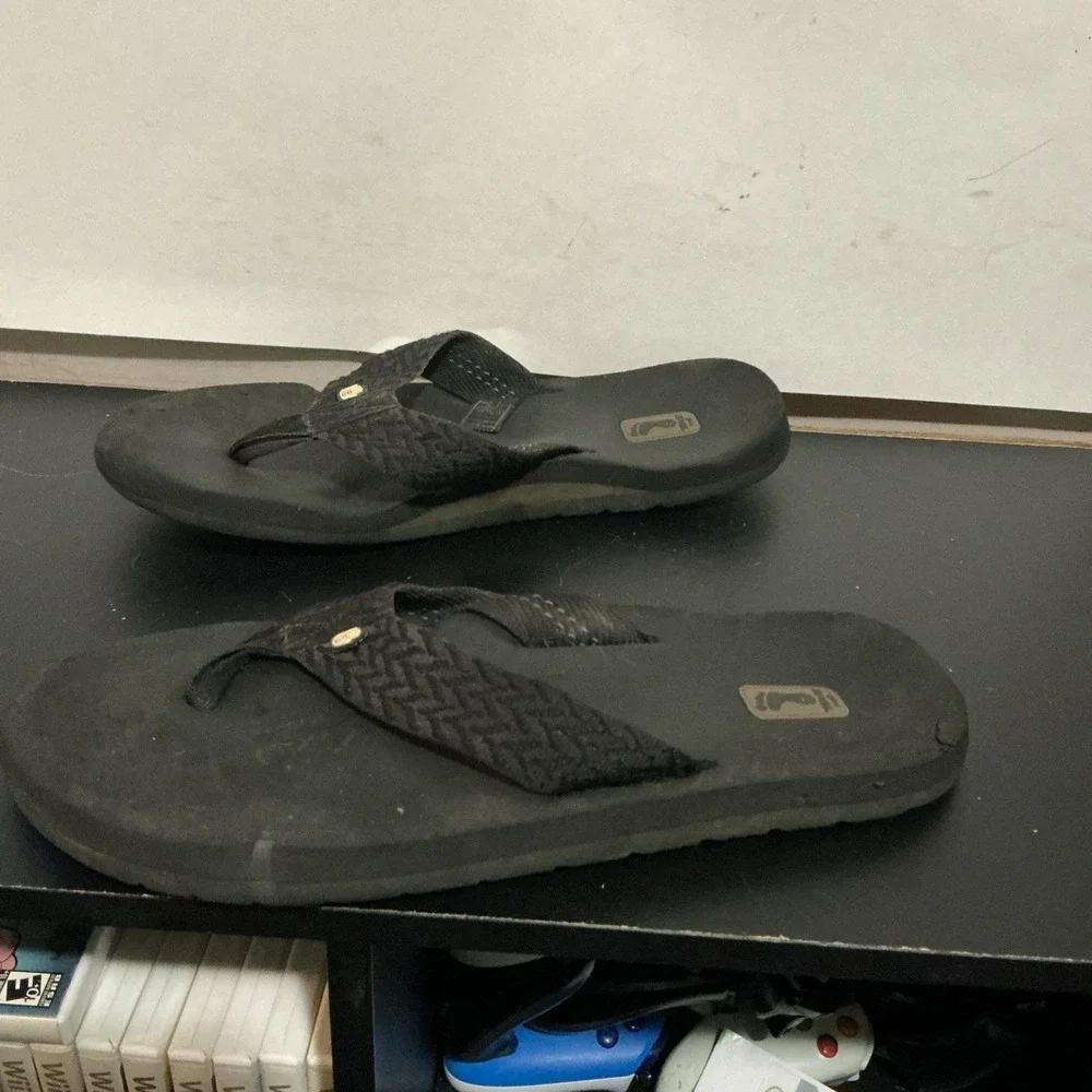 Teva Men's Mush ii BKBL Black Lightweight thong Flip Flop Sandals Size 8